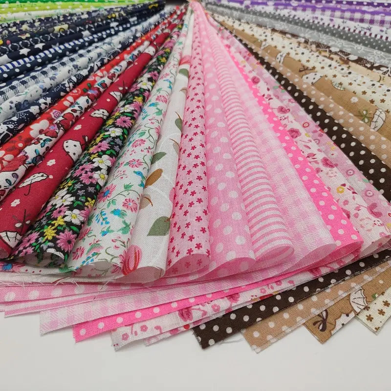25Pcs Candy Color Floral Cotton Fabric Squares 12 x UK